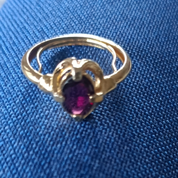 Avon Jewelry - Avon Gold Ring with Deep Purple Gem